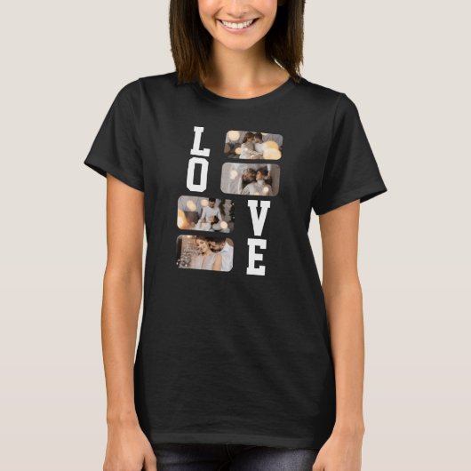 Ontwerp Je Eigen 4 Foto Collage T-shirt (Voorkant)