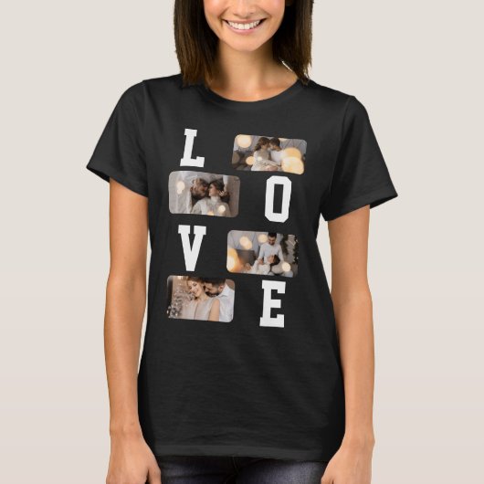 Ontwerp Je Eigen 4 Foto Collage T-shirt (Voorkant)