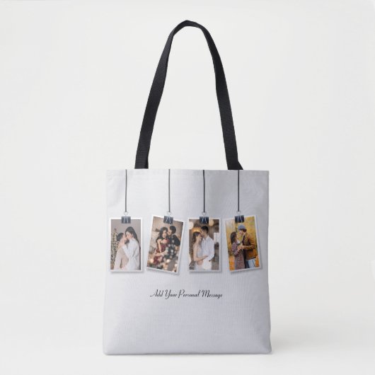 Ontwerp Je Eigen 4 Foto Collage Tote Bag (Voorkant)