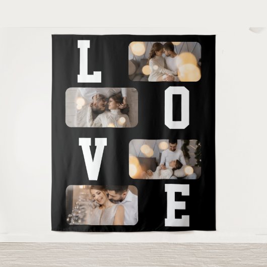 Ontwerp Je Eigen 4 Foto Collage Wandkleed (Voorkant)