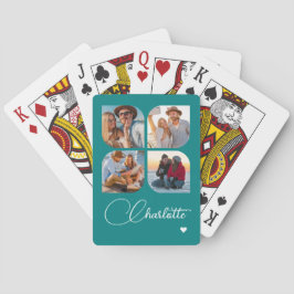 Ontwerp Je Eigen 4 Foto Gepersonaliseerde Naam Pokerkaarten