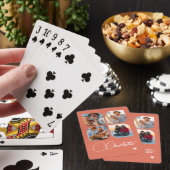Ontwerp Je Eigen 4 Foto Gepersonaliseerde Naam Pokerkaarten (Insitu)