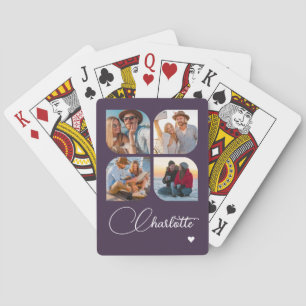 Ontwerp Je Eigen 4 Foto Gepersonaliseerde Naam Pokerkaarten