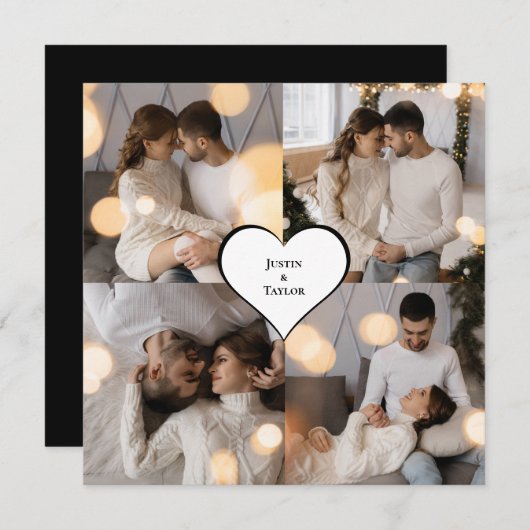 Ontwerp je eigen 4 fotocollage aankondiging (Voorkant / Achterkant)