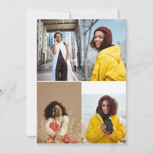 Ontwerp je eigen 4 fotocollage aankondiging (Voorkant)