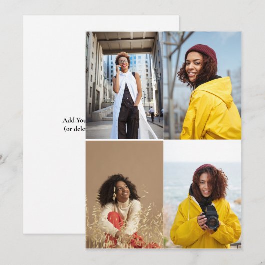 Ontwerp je eigen 4 fotocollage aankondiging (Voorkant / Achterkant)
