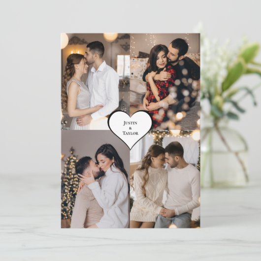 Ontwerp je eigen 4 fotocollage bedankkaart (Staand voorkant)