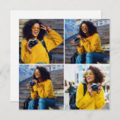 Ontwerp je eigen 4 fotocollage bedankkaart (Voorkant / Achterkant)