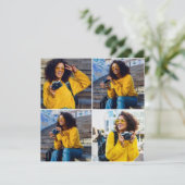 Ontwerp je eigen 4 fotocollage bedankkaart (Staand voorkant)