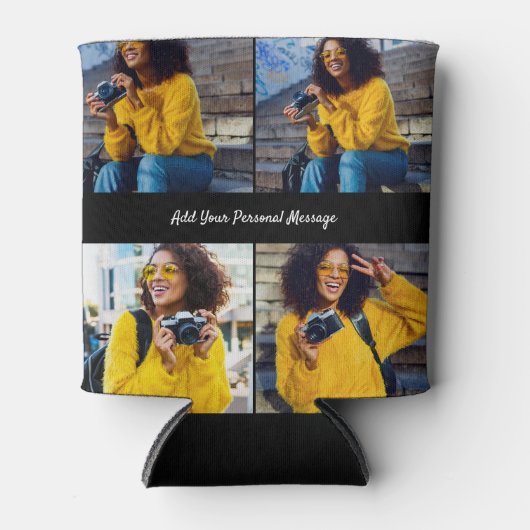 Ontwerp je eigen 4 fotocollage blikjeskoeler (Voorkant)