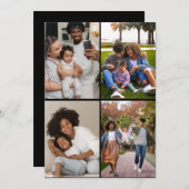 Ontwerp je eigen 4 fotocollage feestdagenkaart (Voorkant / Achterkant)