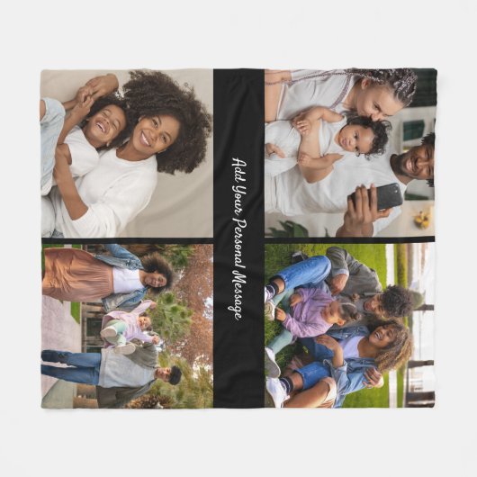 Ontwerp je eigen 4 fotocollage fleece deken (Voorkant (Horizontaal))