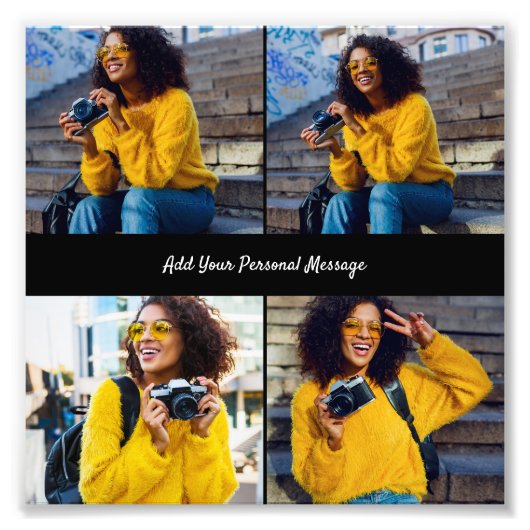 Ontwerp je eigen 4 fotocollage foto afdruk (Voorkant)