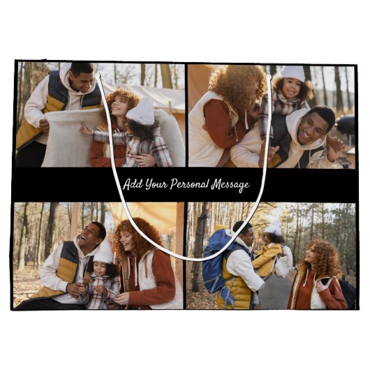 Ontwerp je eigen 4 fotocollage groot cadeauzakje (Achterkant)