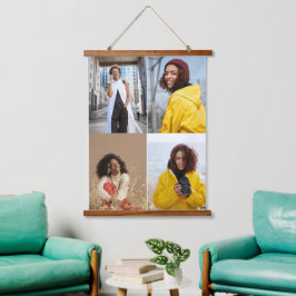 Ontwerp je eigen 4 fotocollage hangend wandkleed