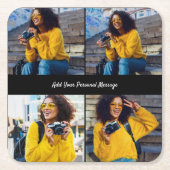 Ontwerp je eigen 4 fotocollage kartonnen onderzetters (Voorkant)