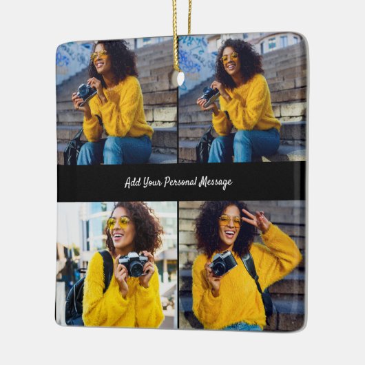 Ontwerp je eigen 4 fotocollage keramisch ornament (Links)