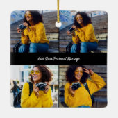 Ontwerp je eigen 4 fotocollage keramisch ornament (Achterkant)