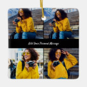 Ontwerp je eigen 4 fotocollage keramisch ornament (Voorkant)