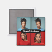 Ontwerp je eigen 4 fotocollage magneet (Voorkant / Achterkant)