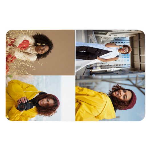 Ontwerp je eigen 4 fotocollage magneet (Horizontaal)