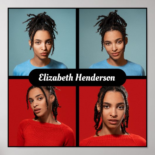 Ontwerp je eigen 4 fotocollage poster (Voorkant)