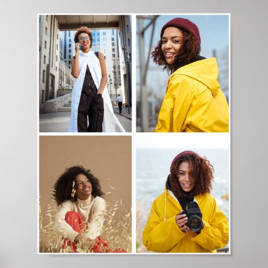 Ontwerp je eigen 4 fotocollage poster (Voorkant)