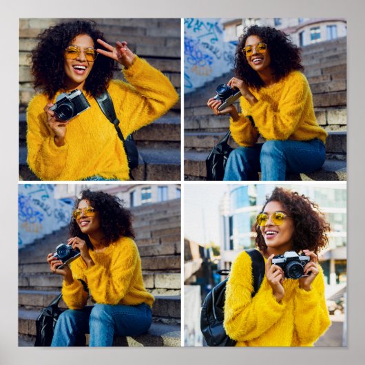 Ontwerp je eigen 4 fotocollage poster (Voorkant)