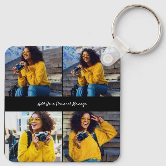 Ontwerp je eigen 4 fotocollage sleutelhanger (Achterkant)