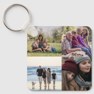 Ontwerp je eigen 4 fotocollage sleutelhanger
