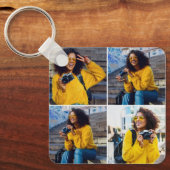 Ontwerp je eigen 4 fotocollage sleutelhanger (Voorkant)