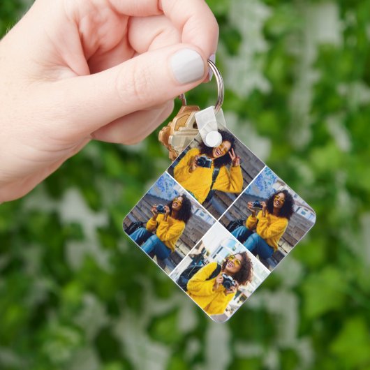 Ontwerp je eigen 4 fotocollage sleutelhanger (Hand)