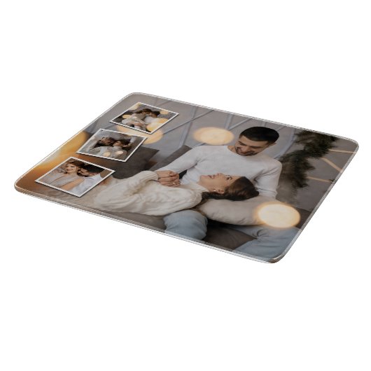 Ontwerp je eigen 4 fotocollage snijplank (Hoek)