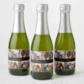 Ontwerp je eigen 4 fotocollage sparkling wijnetiket (Flessen)