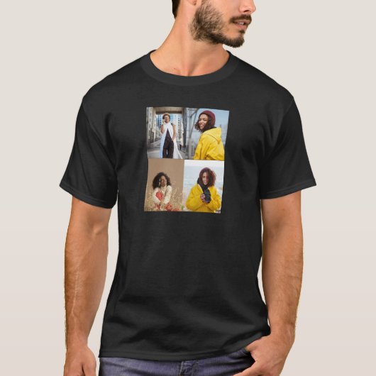Ontwerp je eigen 4 fotocollage t-shirt (Voorkant)