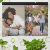 Ontwerp je eigen 4 fotocollage theedoek (Gevouwen)