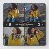 Ontwerp je eigen 4 fotocollage vierkante klok (Voorkant)