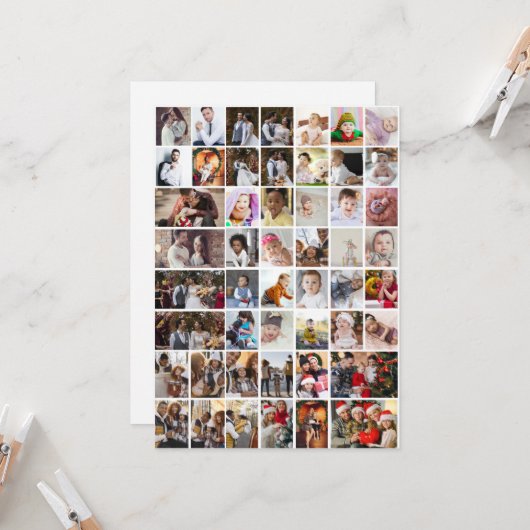 Ontwerp Je Eigen 50 Foto Collage Kaart (Voorkant / Achterkant in situ)