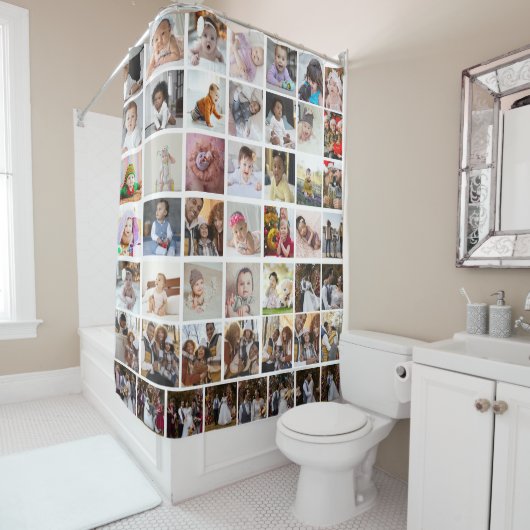 Ontwerp je eigen 50 fotocollage douchegordijn (In situ)