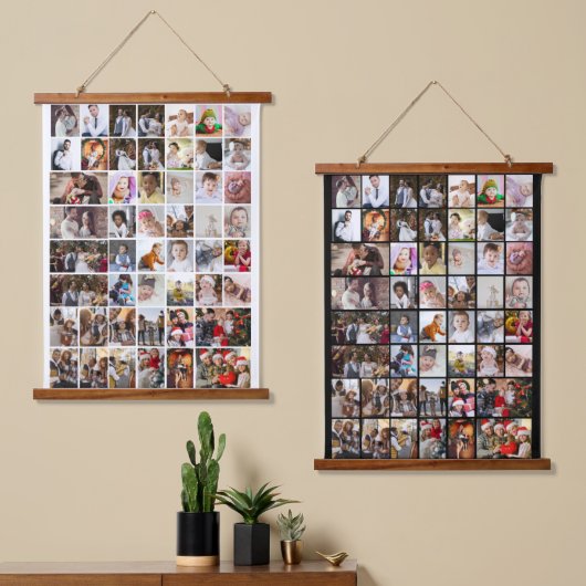 Ontwerp je eigen 50 fotocollage hangend wandkleed (Asymmetrisch)