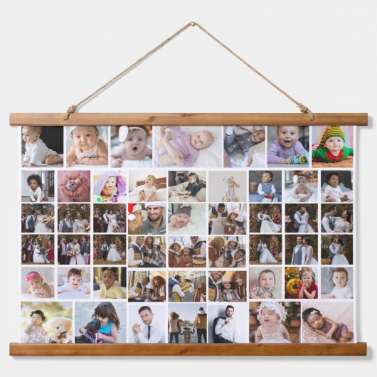 Ontwerp je eigen 50 fotocollage hangend wandkleed (Voorkant)