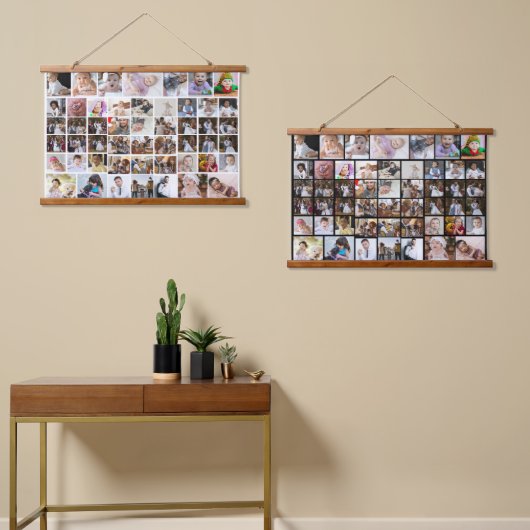 Ontwerp je eigen 50 fotocollage hangend wandkleed (Asymmetrisch)