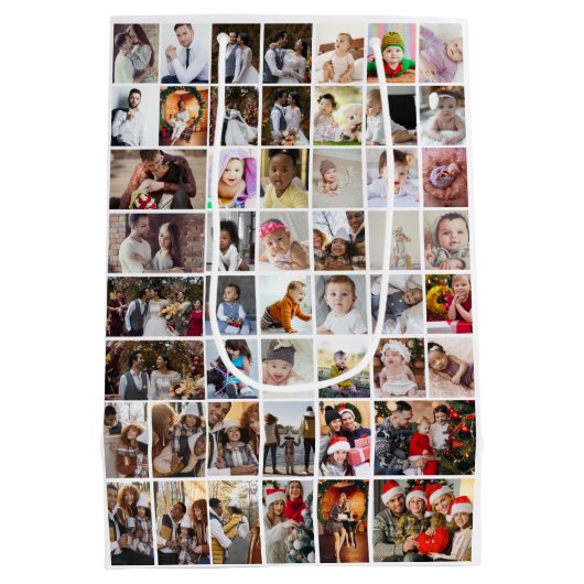 Ontwerp je eigen 50 fotocollage medium cadeauzakje (Achterkant)