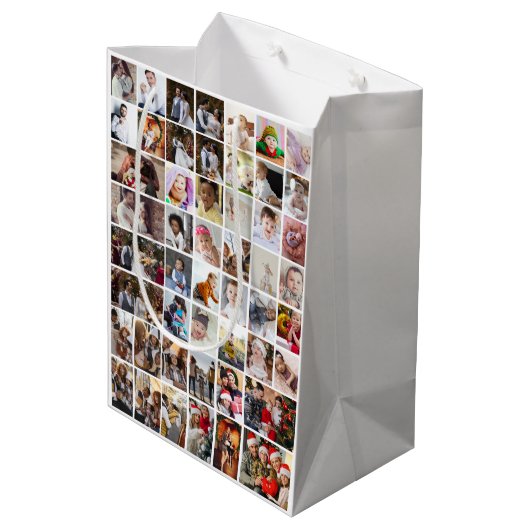 Ontwerp je eigen 50 fotocollage medium cadeauzakje (Achterkant Gekanteld)