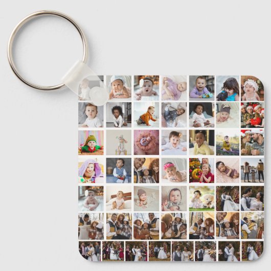Ontwerp je eigen 50 fotocollage sleutelhanger (Voorkant)