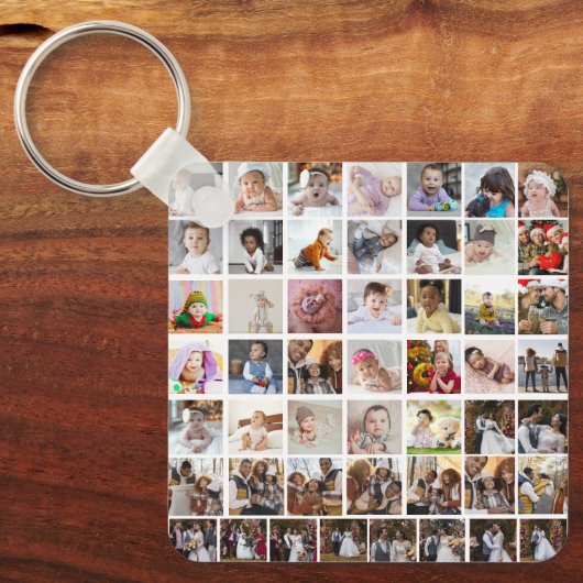 Ontwerp je eigen 50 fotocollage sleutelhanger (Voorkant)