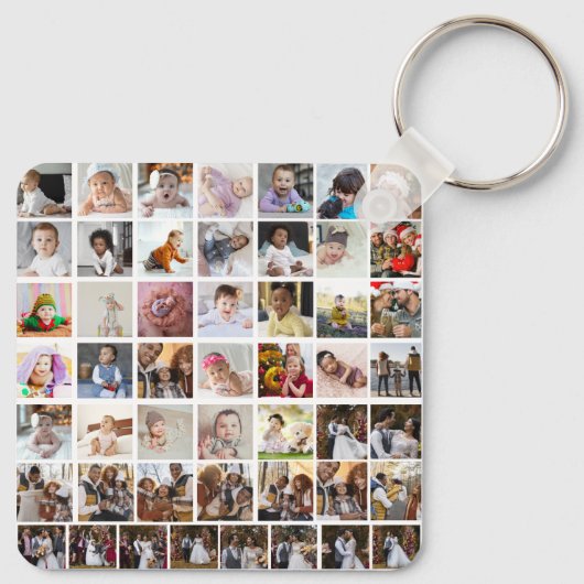 Ontwerp je eigen 50 fotocollage sleutelhanger (Achterkant)