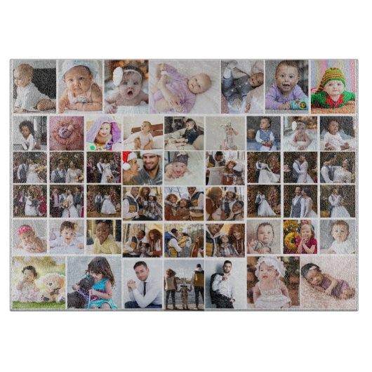 Ontwerp je eigen 50 fotocollage snijplank (Voorkant)