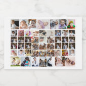Ontwerp je eigen 50 fotocollage sparkling wijnetiket (Enkel label)