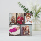 Ontwerp je eigen 5 foto collage feestdagenkaart (Staand voorkant)